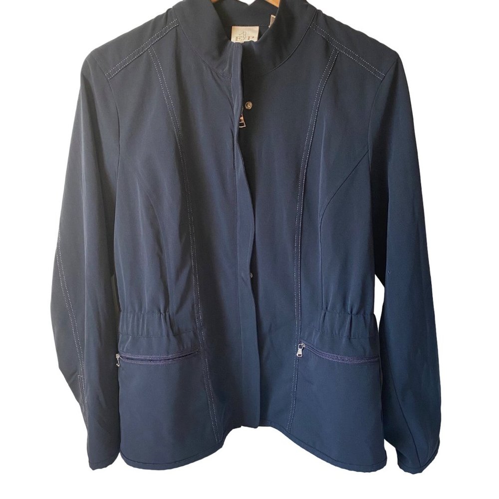EP Pro Tour Tech utility jacket navy zip up lightweight golf windbreaker women L